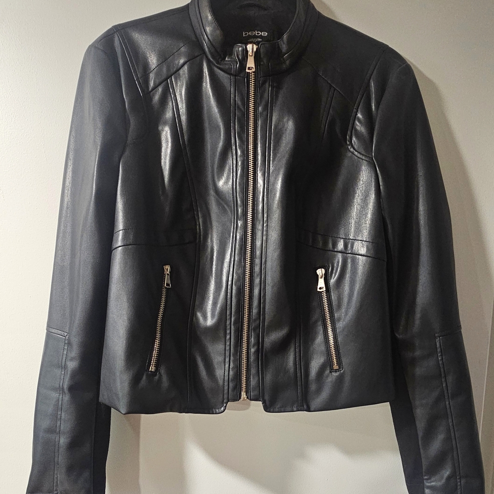 Bebe Crop Sleek Black Jacket